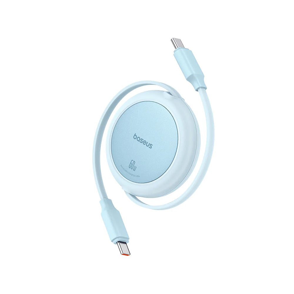 Cable de Datos y Carga USB-C - USB-C Baseus Free2Pull Mini Retráctil, 60W, 1m, Azul P10364500311-01