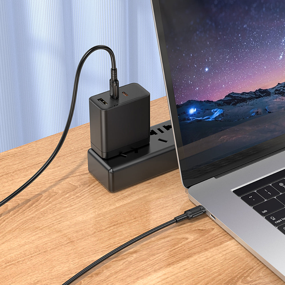 Cable de Datos y Carga USB-C - USB-C Borofone BX111 Feliz, 60W, 1m, Negro