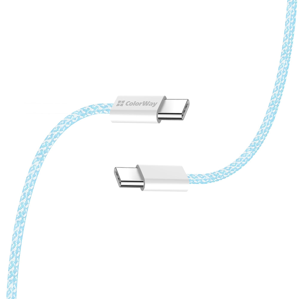 USB-C Data and Charging Cable - USB-C ColorWay CW-CBPDCC061, 60W, 1m, Blue