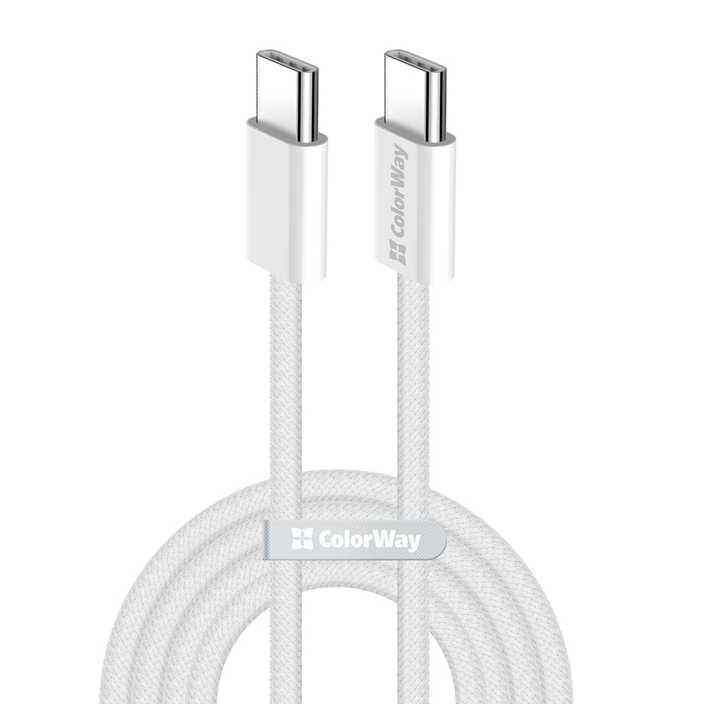 Cable de Datos y Carga USB-C - USB-C ColorWay CW-CBPDCC061, 60W, 1m, Gris