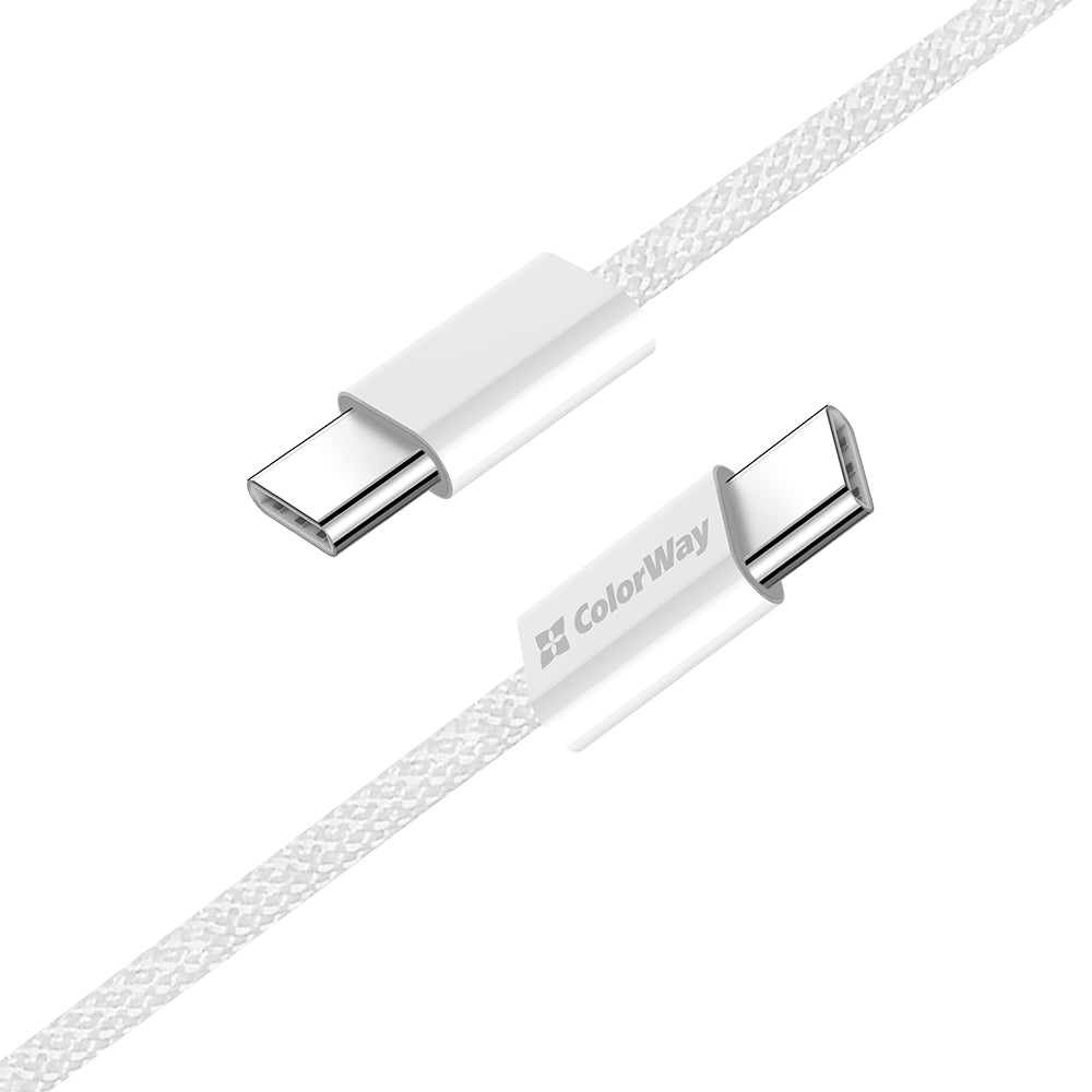 Cable de Datos y Carga USB-C - USB-C ColorWay CW-CBPDCC061, 60W, 1m, Gris