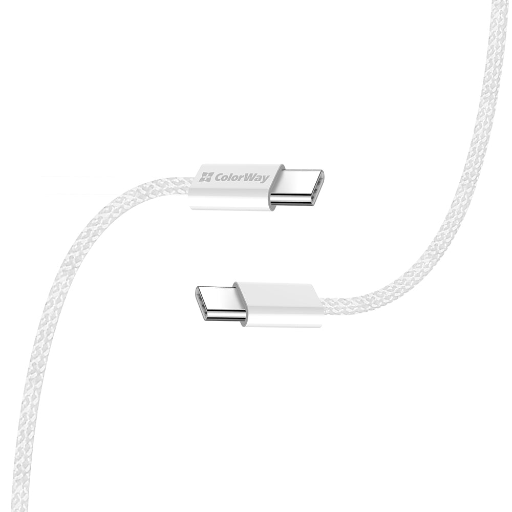 Cable de Datos y Carga USB-C - USB-C ColorWay CW-CBPDCC061, 60W, 1m, Gris