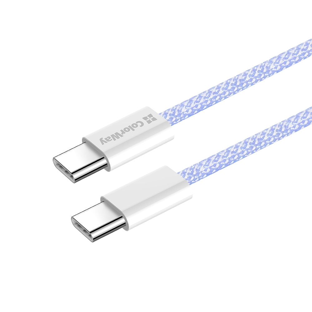 Cable de Datos y Carga USB-C - USB-C ColorWay CW-CBPDCC061, 60W, 1m, Morado