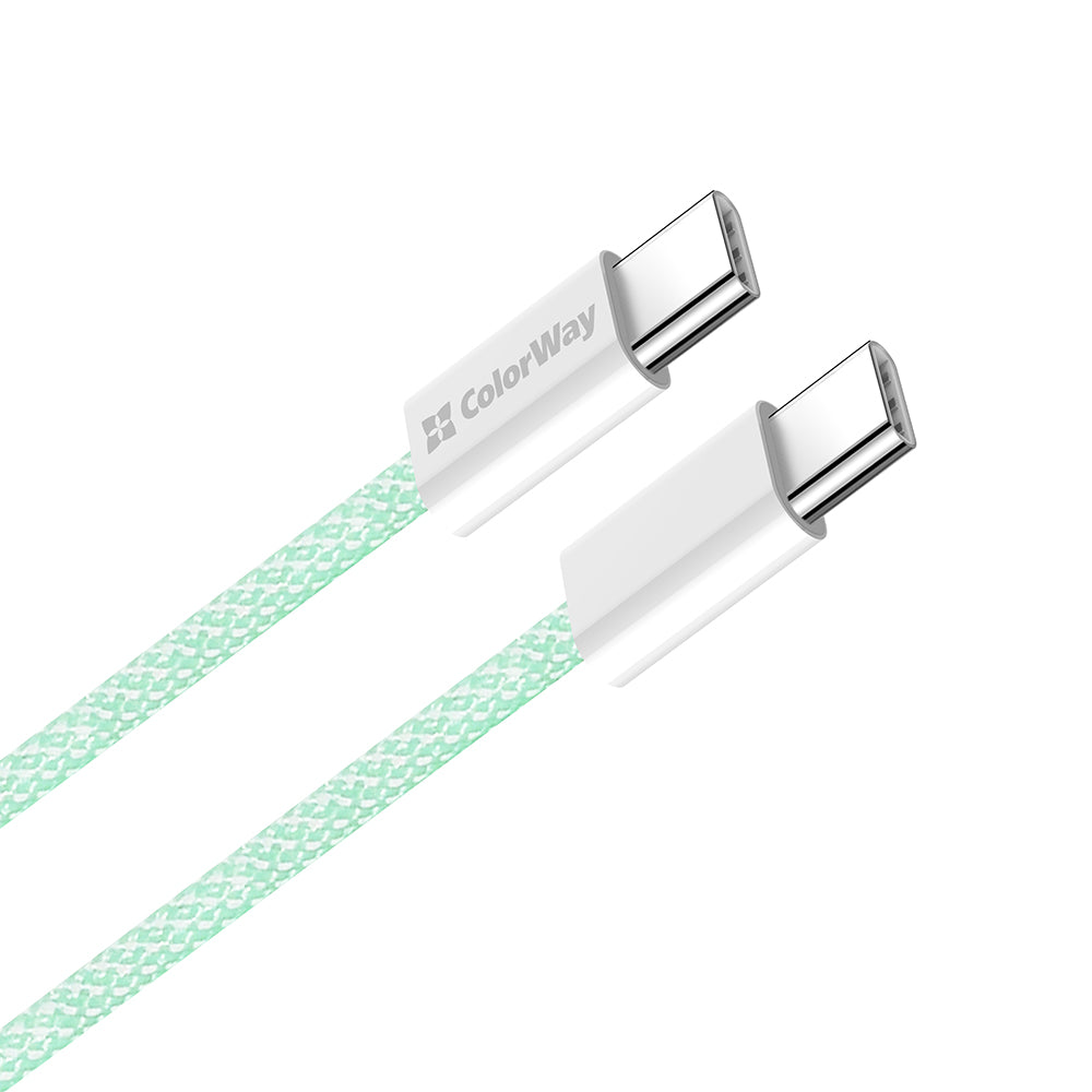 Cable de Datos y Carga USB-C - USB-C ColorWay CW-CBPDCC061, 60W, 1m, Verde