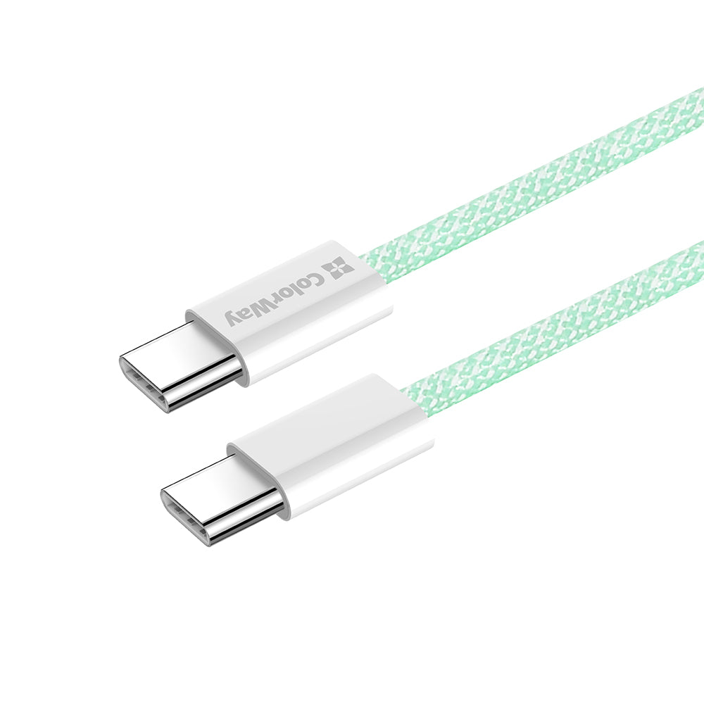 Cable de Datos y Carga USB-C - USB-C ColorWay CW-CBPDCC061, 60W, 1m, Verde