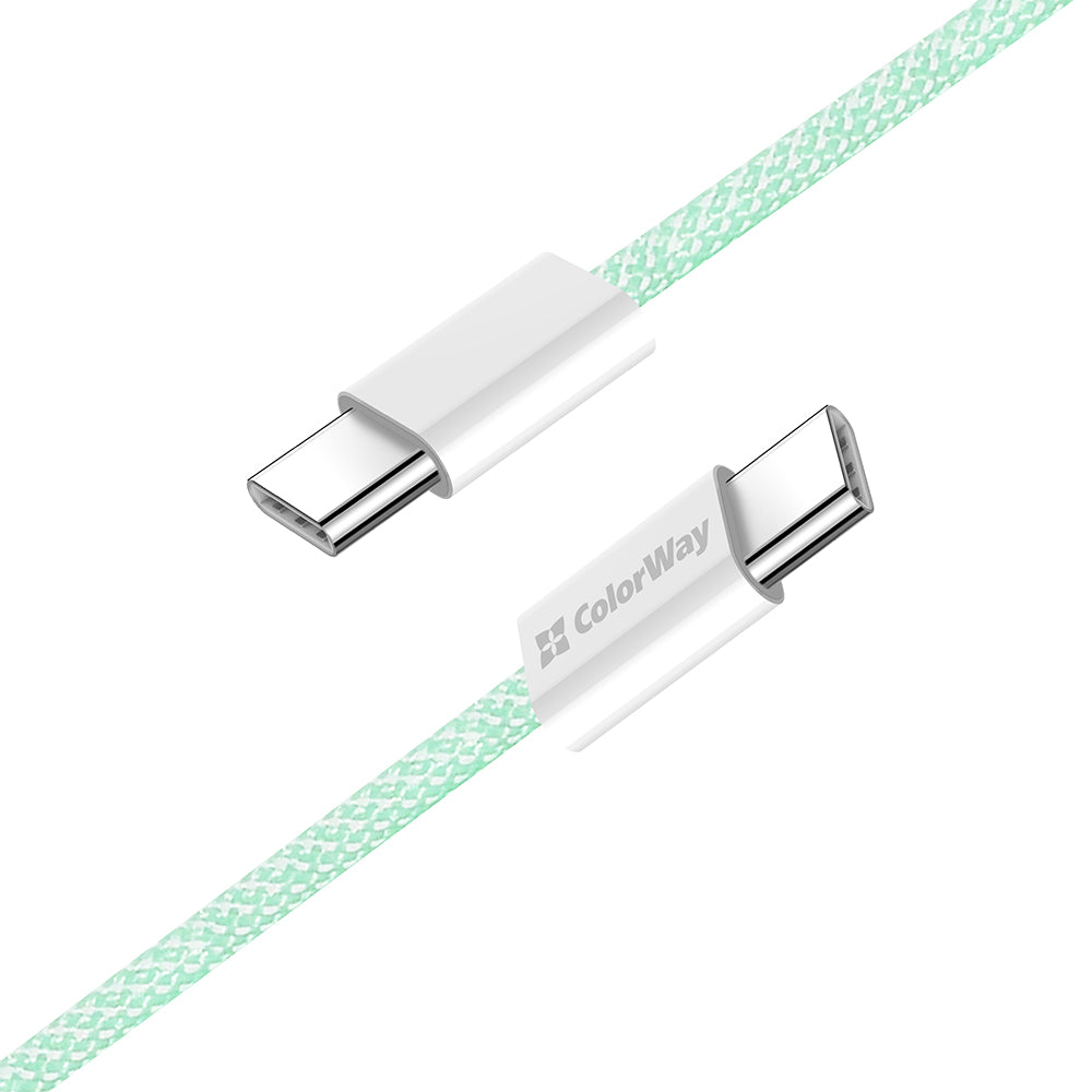 Cable de Datos y Carga USB-C - USB-C ColorWay CW-CBPDCC061, 60W, 1m, Verde