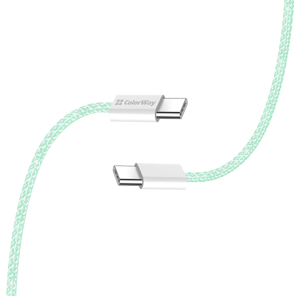 Cable de Datos y Carga USB-C - USB-C ColorWay CW-CBPDCC061, 60W, 1m, Verde