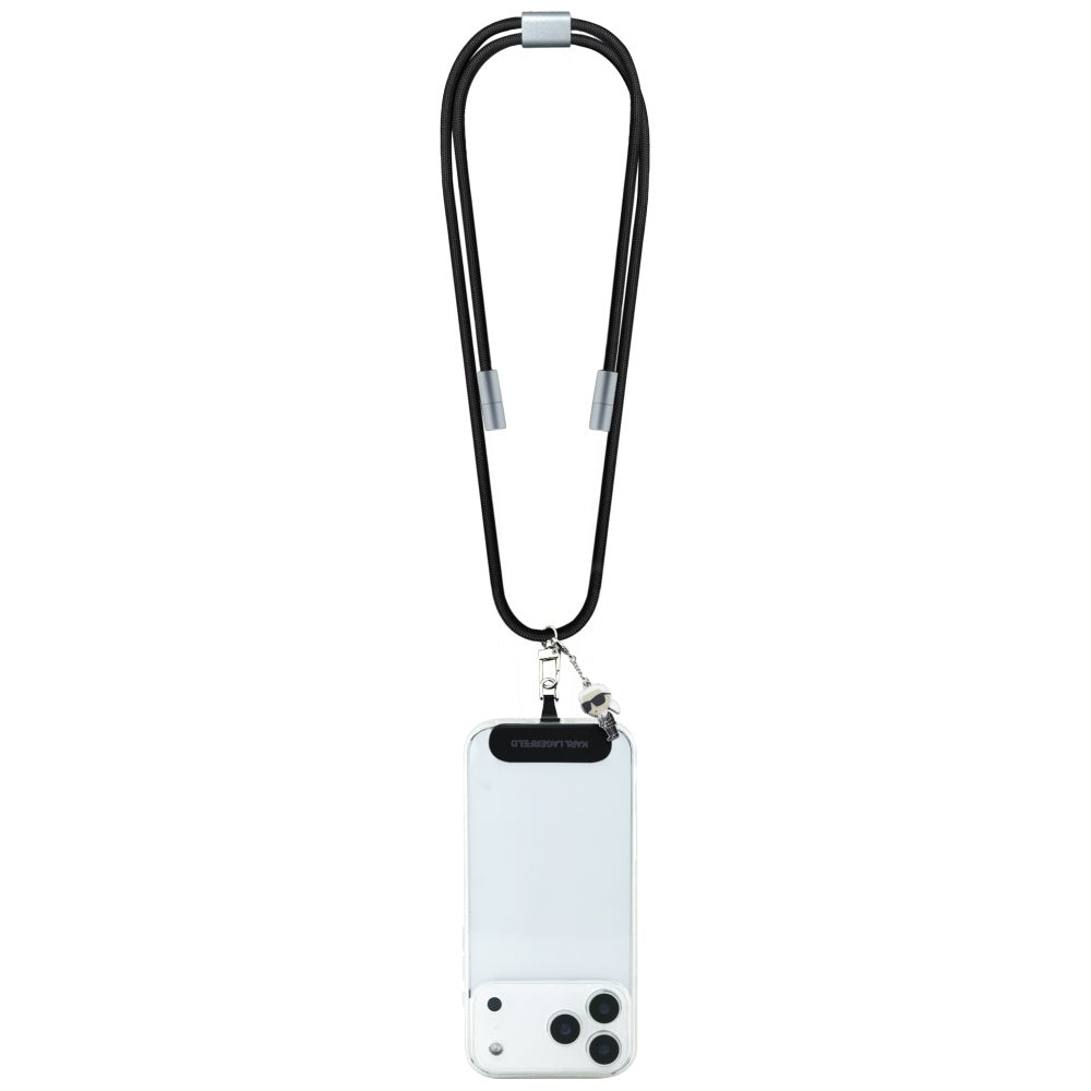 Cable de Datos y Carga USB-C - USB-C Karl Lagerfeld Ikonik Charm, 100W, 1.5m, Negro