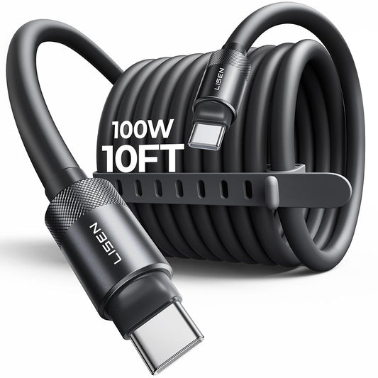 Cable de Datos y Carga USB-C - USB-C Lisen L115, 100W, 3m, Negro YL0125040001