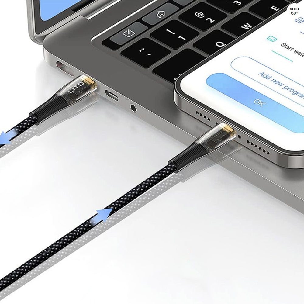 Cable de Datos y Carga USB-C - USB-C Lito LD01, 60W, 1.2m, Negro