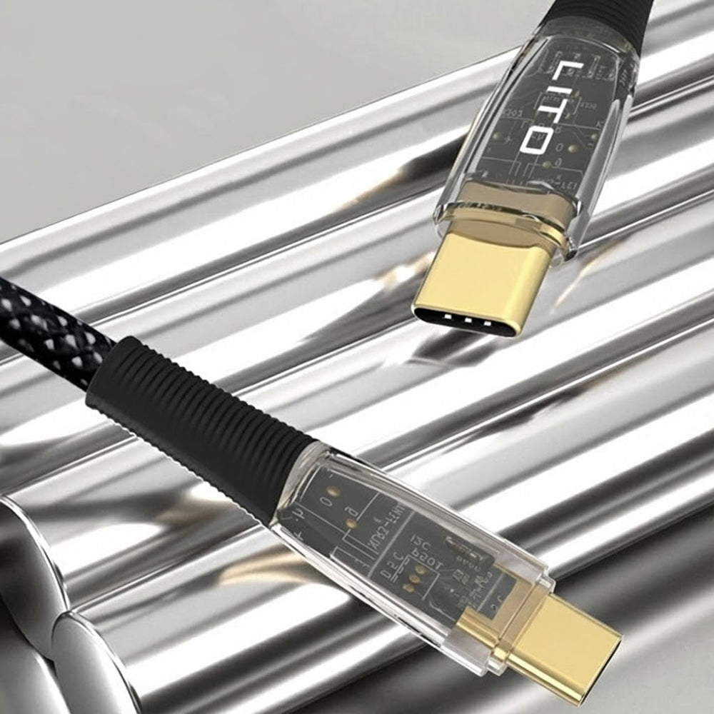 Cable de Datos y Carga USB-C - USB-C Lito LD01, 60W, 1.2m, Negro