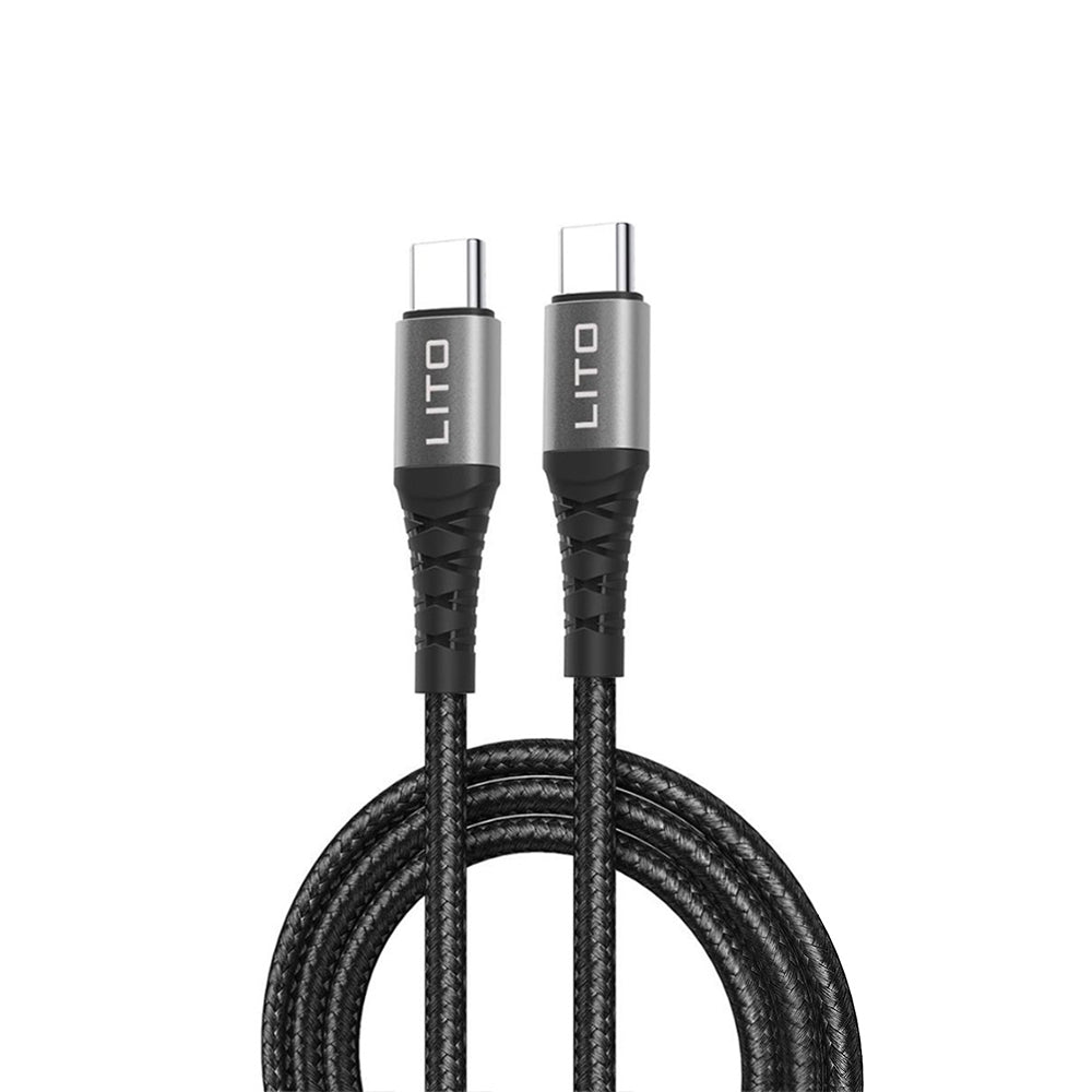Cable de Datos y Carga USB-C - USB-C Lito LD08CC, 60W, 1m, Negro