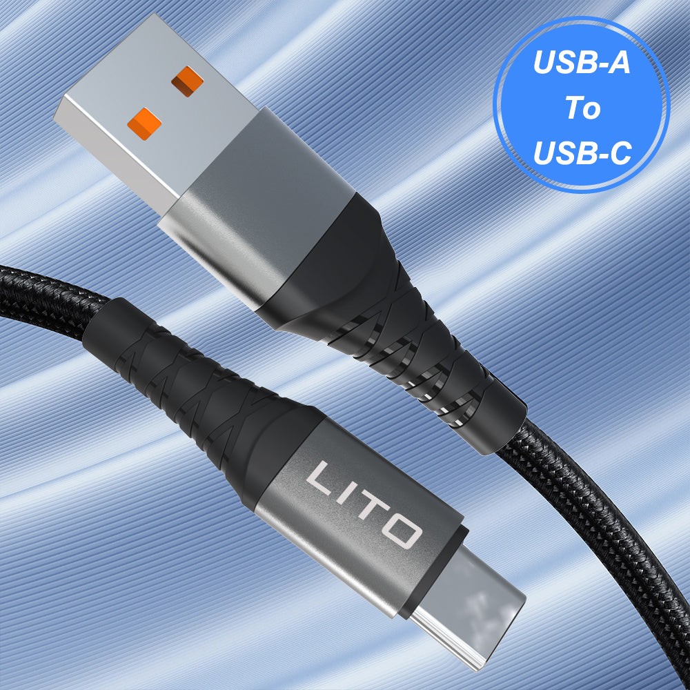 Cable de Datos y Carga USB-C - USB-C Lito LD08CC, 60W, 1m, Negro