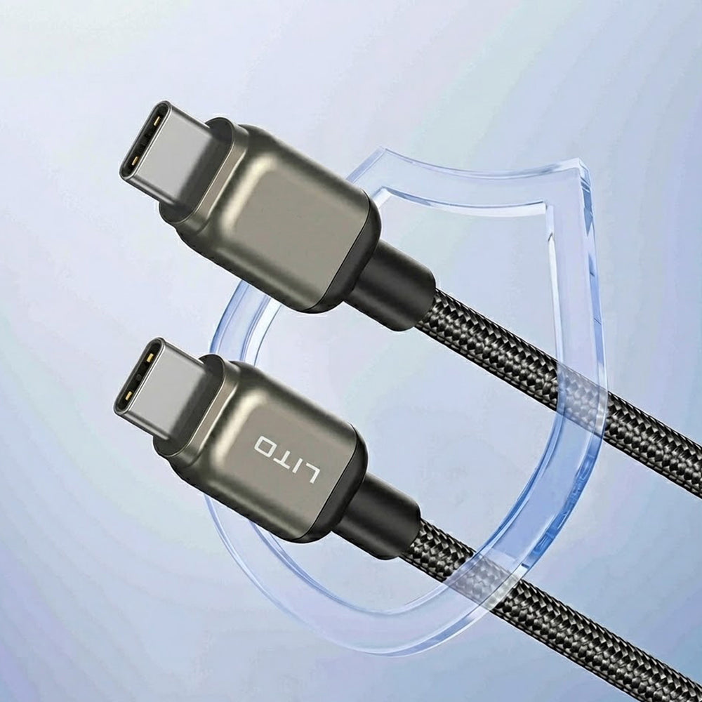 Cable de Datos y Carga USB-C - USB-C Lito LD17, 100W, 1m, Negro