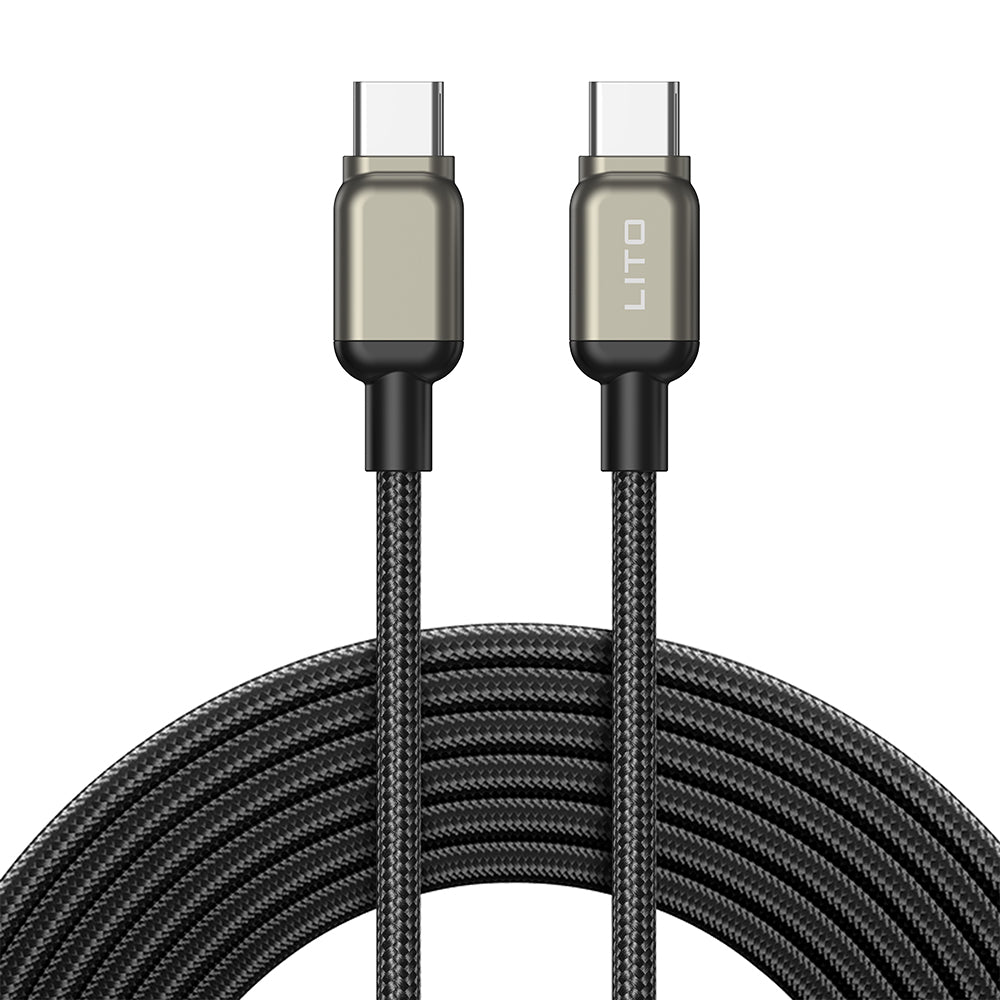Cable de Datos y Carga USB-C - USB-C Lito LD17, 100W, 1m, Negro