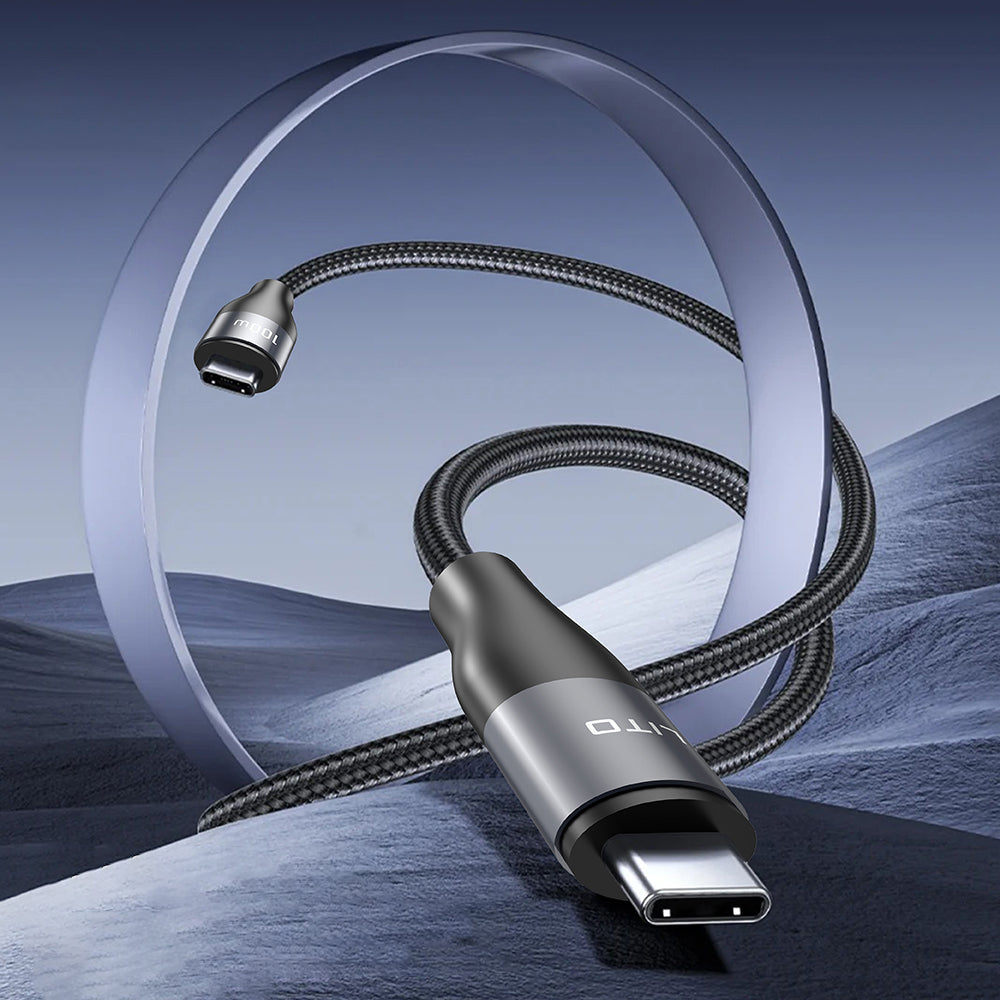 Cable de Datos y Carga USB-C - USB-C Lito LD23CC, 100W, 1m, Gris