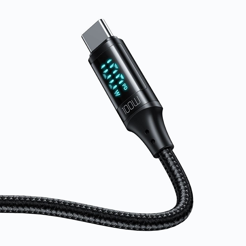 Cable de Datos y Carga USB-C - USB-C McDodo CA-1100 Display, 100W, 1.2m, Negro
