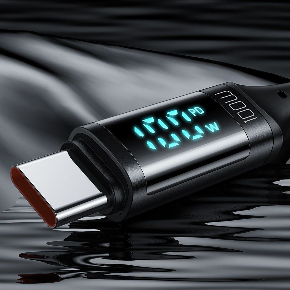 Cable de Datos y Carga USB-C - USB-C McDodo CA-1100 Display, 100W, 1.2m, Negro