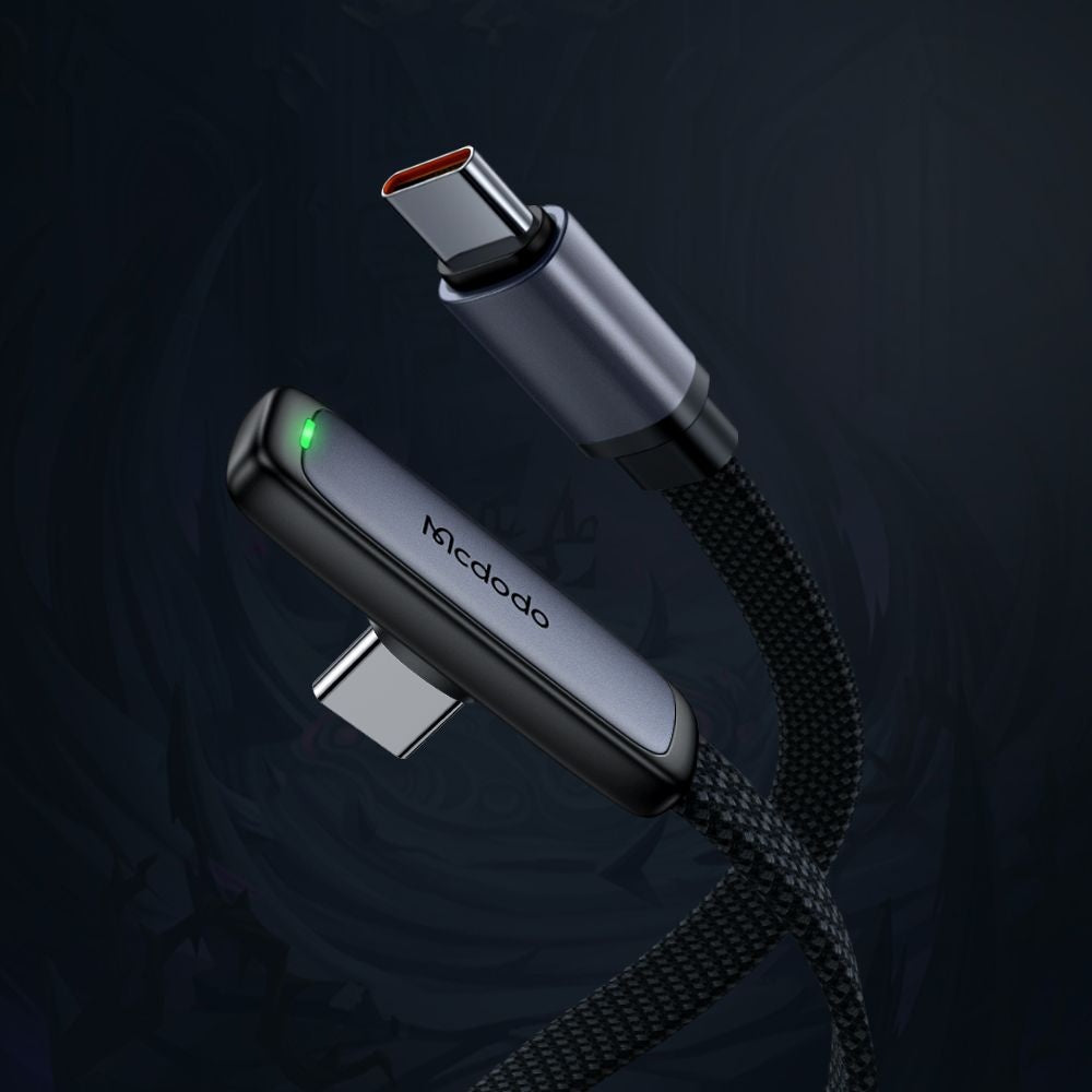 Cable de Datos y Carga USB-C - USB-C McDodo CA-3360 Angled, 65W, 1.2m, Negro