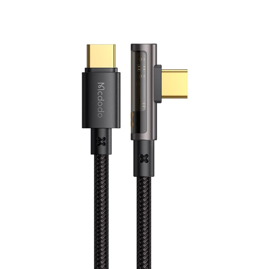 Cable de Datos y Carga USB-C - USB-C McDodo CA-3400 Angled, 100W, 1.2m, Negro