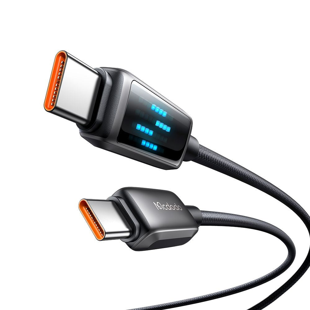 Cable de Datos y Carga USB-C - USB-C McDodo CA-4250 Display, 100W, 1.2m, Negro