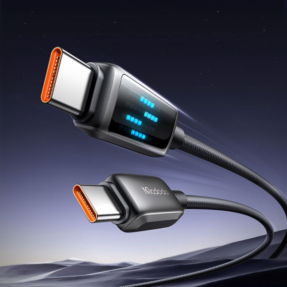 Cable de Datos y Carga USB-C - USB-C McDodo CA-4250 Display, 100W, 1.2m, Negro
