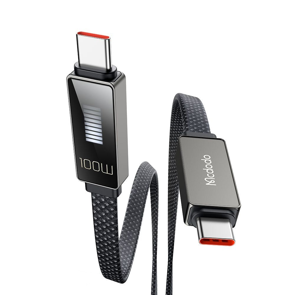 Cable de Datos y Carga USB-C - USB-C McDodo CA-4470 Rythm Display, 100W, 1.2m, Negro