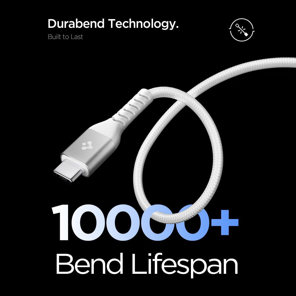 Cable de Datos y Carga USB-C - USB-C Spigen EB10010CCA, 100W, 1m, Blanco ACA11102