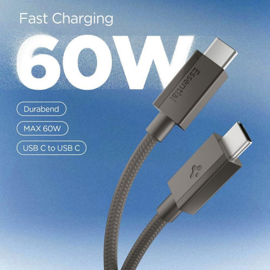 Cable de Datos y Carga USB-C - USB-C Spigen EB6015CC, 60W, 1.5m, Gris ACA10418