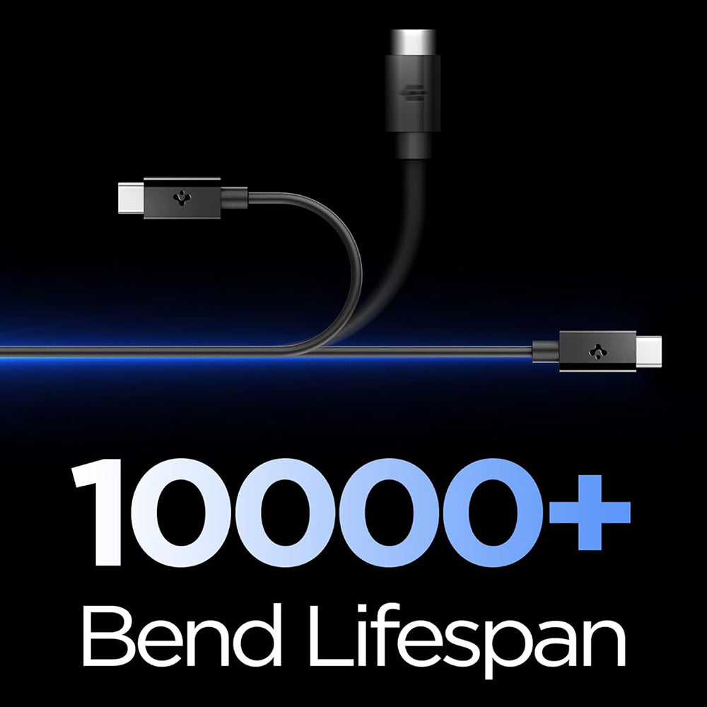 Cable de Datos y Carga USB-C - USB-C Spigen EB6015CC, 60W, 1.5m, Negro ACA10417