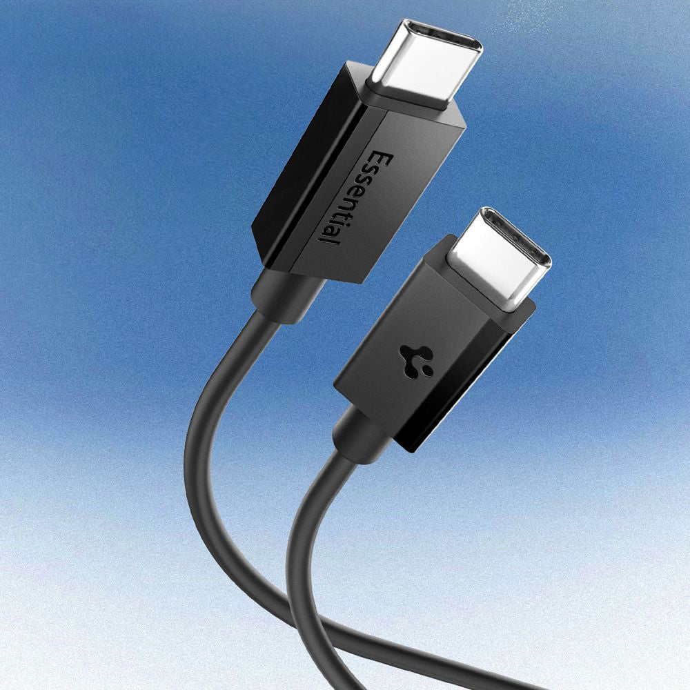 Cable de Datos y Carga USB-C - USB-C Spigen Essential, 60W, 2m, Negro ACA08720