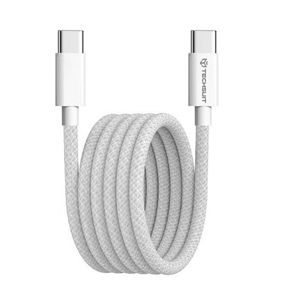 Cable de Datos y Carga USB-C - USB-C Techsuit PCB114D, 60W, 1m, Gris