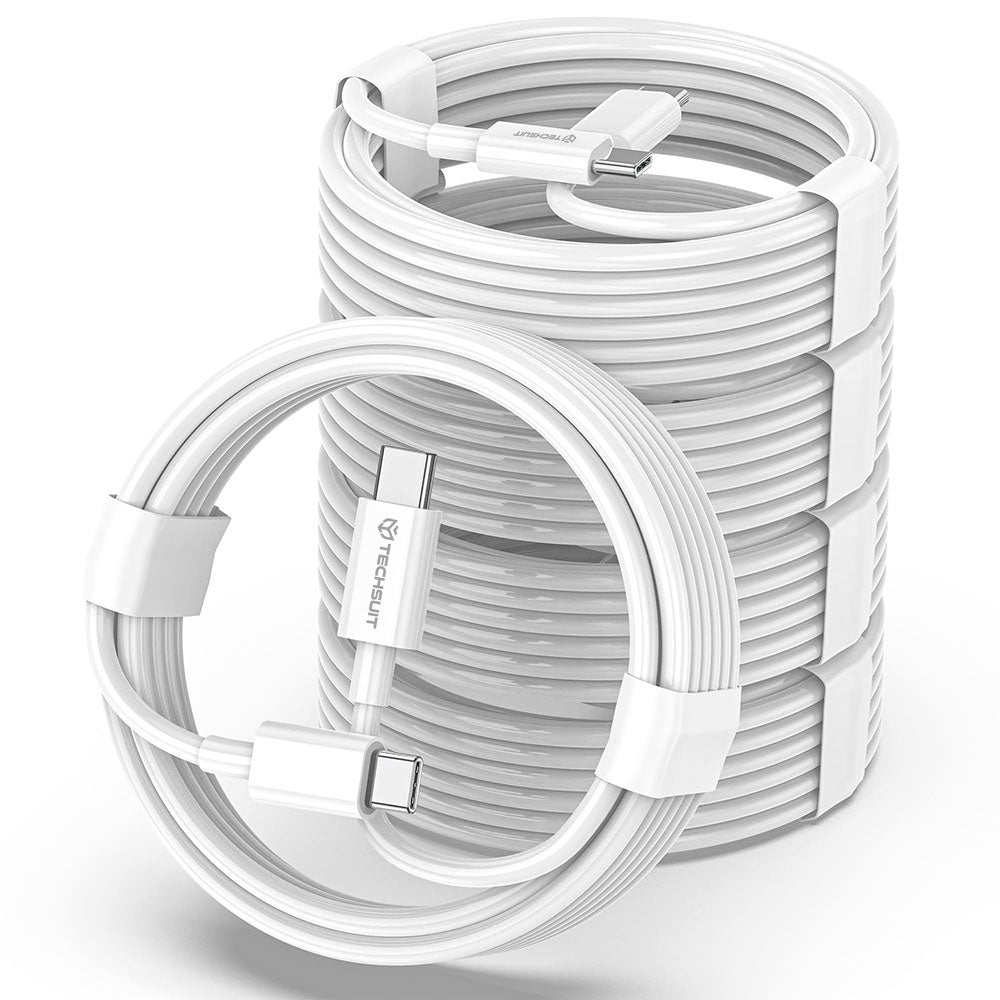 Cable de Datos y Carga USB-C - USB-C Techsuit PCB130, 60W, 1m, Blanco