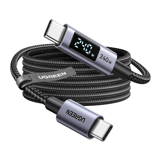 Cable de Datos y Carga USB-C - USB-C UGREEN 65867 Display, 240W, 2m, Gris