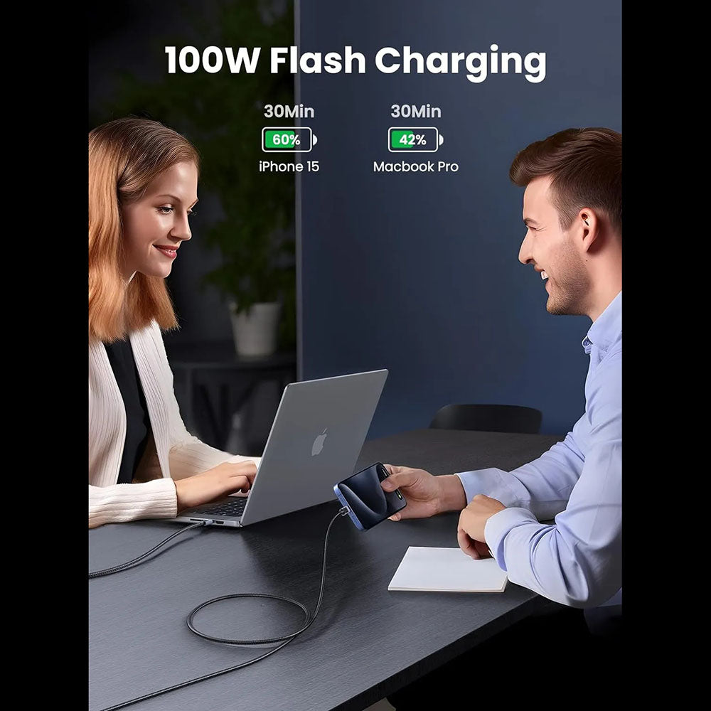 Cable de Datos y Carga USB-C - USB-C UGREEN L512, 100W, 1m, Gris