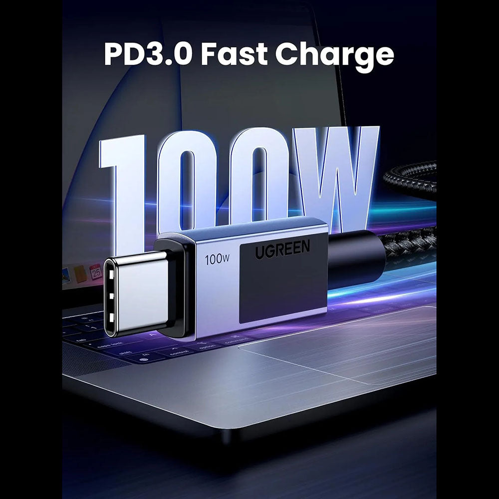 Cable de Datos y Carga USB-C - USB-C UGREEN L512, 100W, 1m, Gris