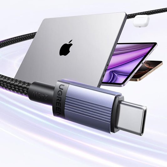 Cable de Datos y Carga USB-C - USB-C UGREEN L532, 240W, 1m, Gris
