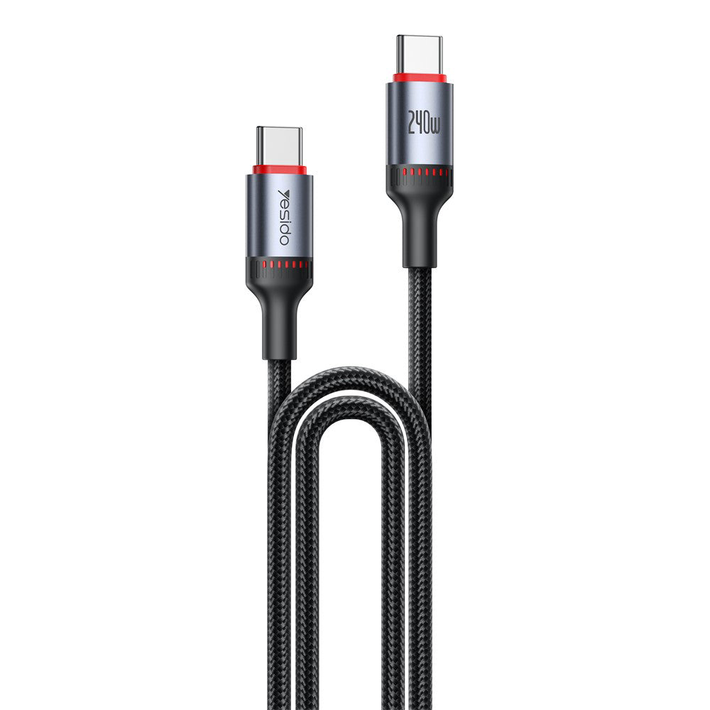 Cable de Datos y Carga USB-C - USB-C Yesido CA185, 240W, 1.2m, Negro