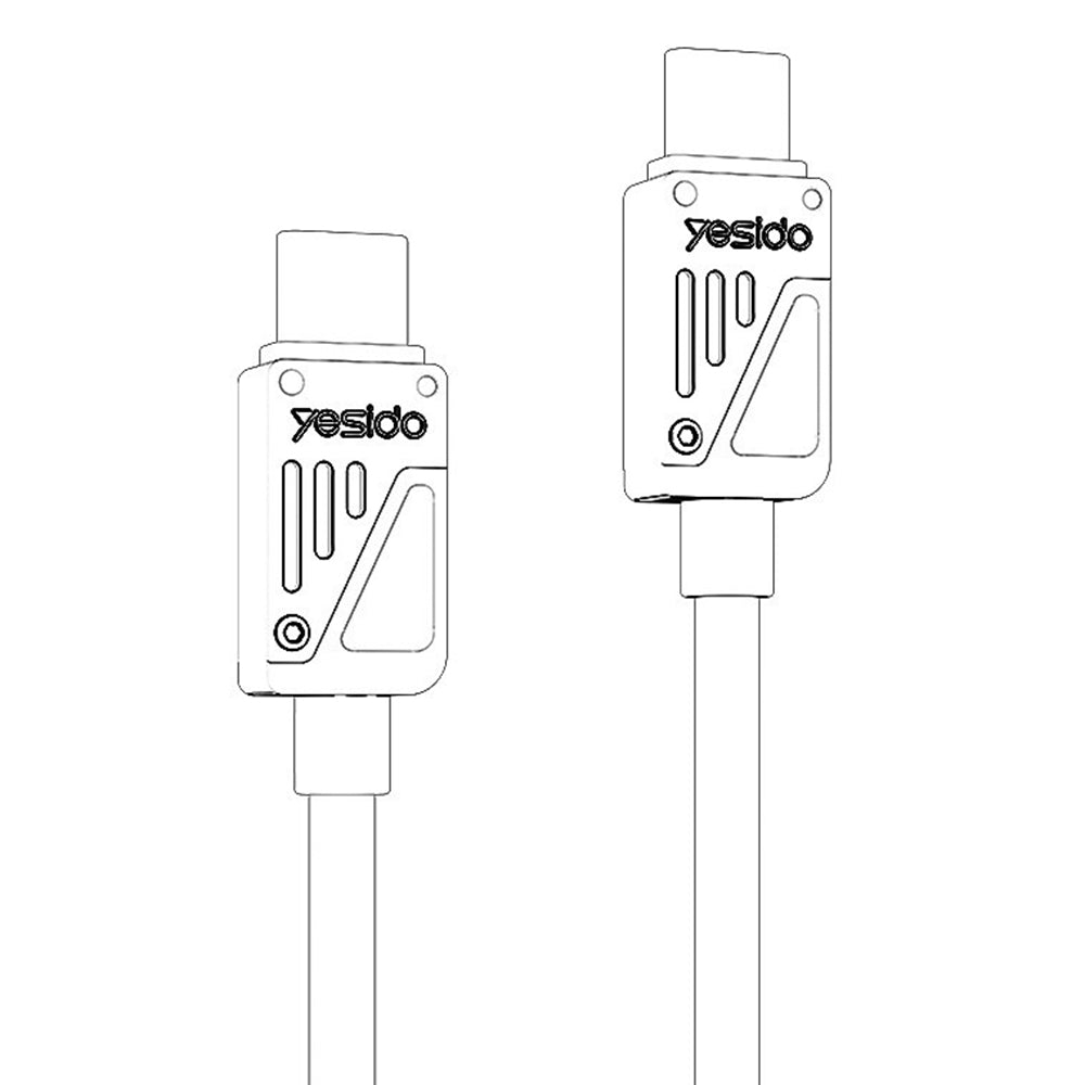 Cable de Datos y Carga USB-C - USB-C Yesido CA196, 60W, 1.2m, Negro