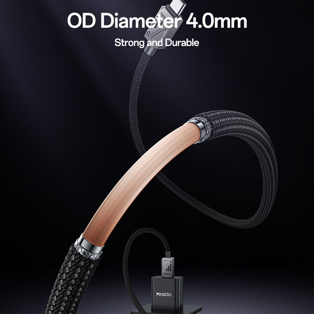 Cable de Datos y Carga USB-C - USB-C Yesido CA196, 60W, 1.2m, Negro