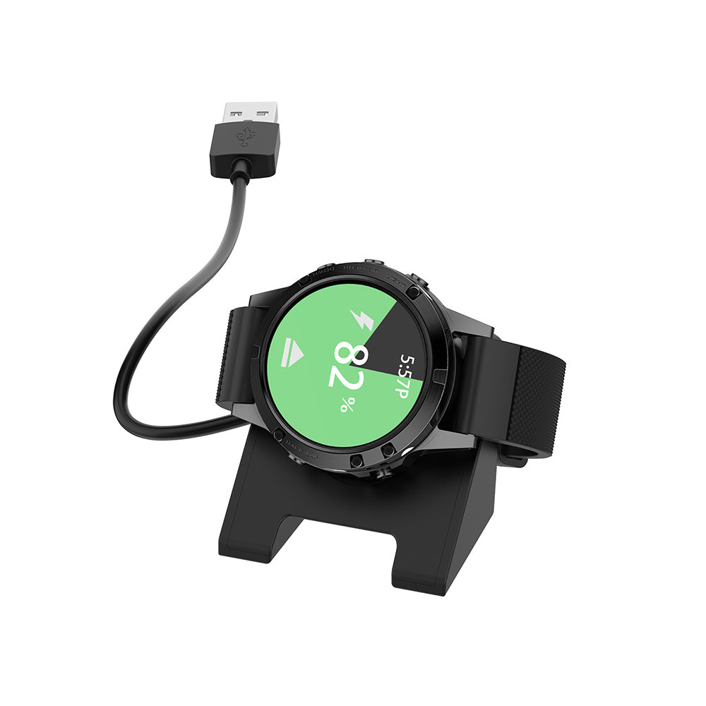 Cable de Carga Techsuit TGC3 para Garmin Fenix 5 Plus / 7X / 6X / 6 / 5, USB-A, Negro