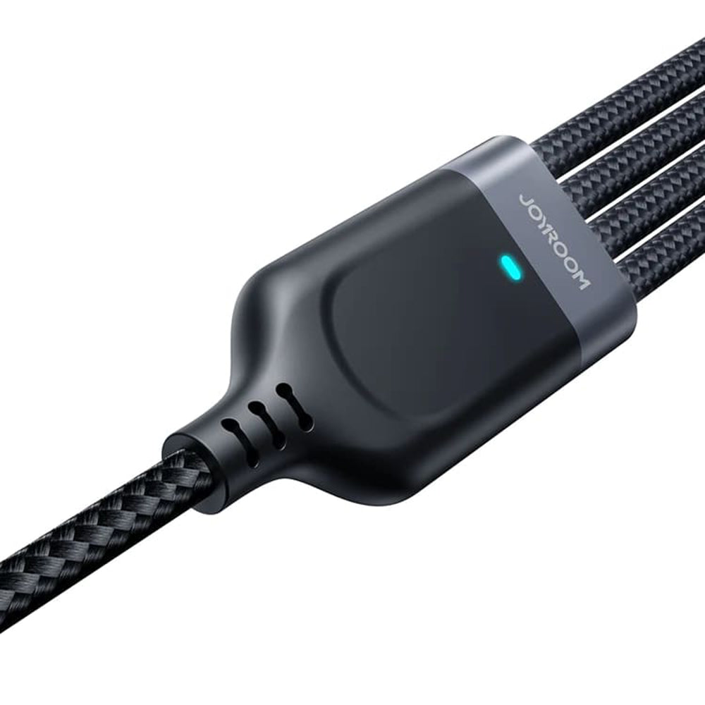Cable de carga USB-A - Lightning / microUSB / 2 x USB-C Joyroom S-1T4018A18 4en1, 20W, 1,2m, Negro