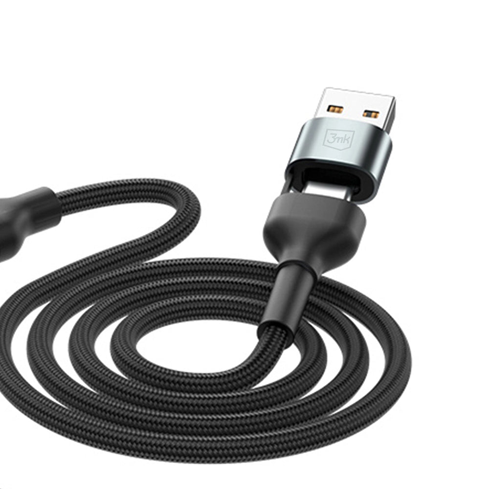 Cable de Carga USB-A / USB-C - Lightning / microUSB / USB-C 3MK Hyper N, 18W, 1.2m, Negro