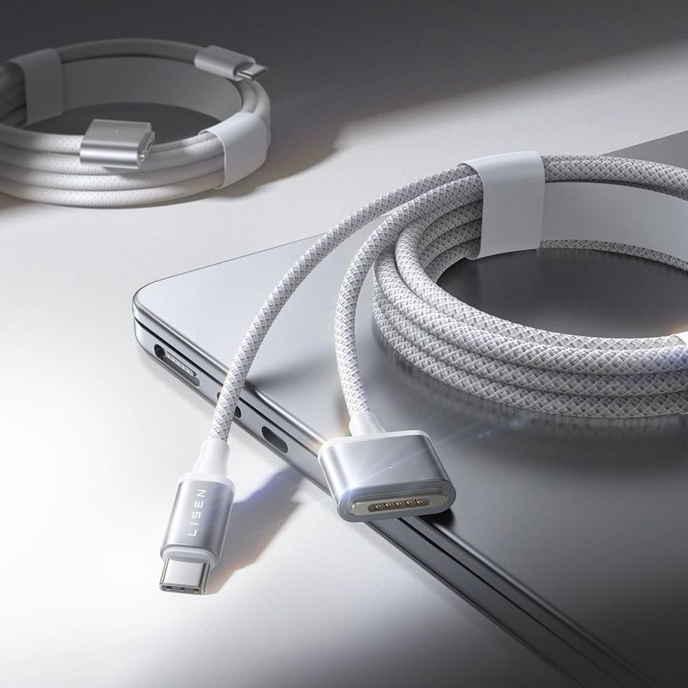 Cable de Carga USB-C - MagSafe 3 Lisen, 140W, 2m, Plateado YL0123070001