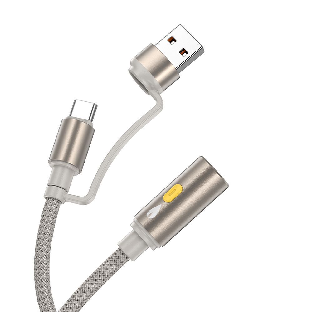 Encendedor Eléctrico HOCO UA38B, USB-C / USB-A, 0.3m, Dorado