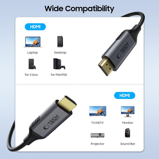 Cable de Video Tech-Protect Ultraboost II, HDMI - HDMI, 8K, 2m, Negro