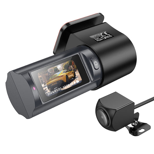 Cámara de Auto Delantera y Trasera HOCO DV8, 2K, Pantalla 1.47 pulgadas