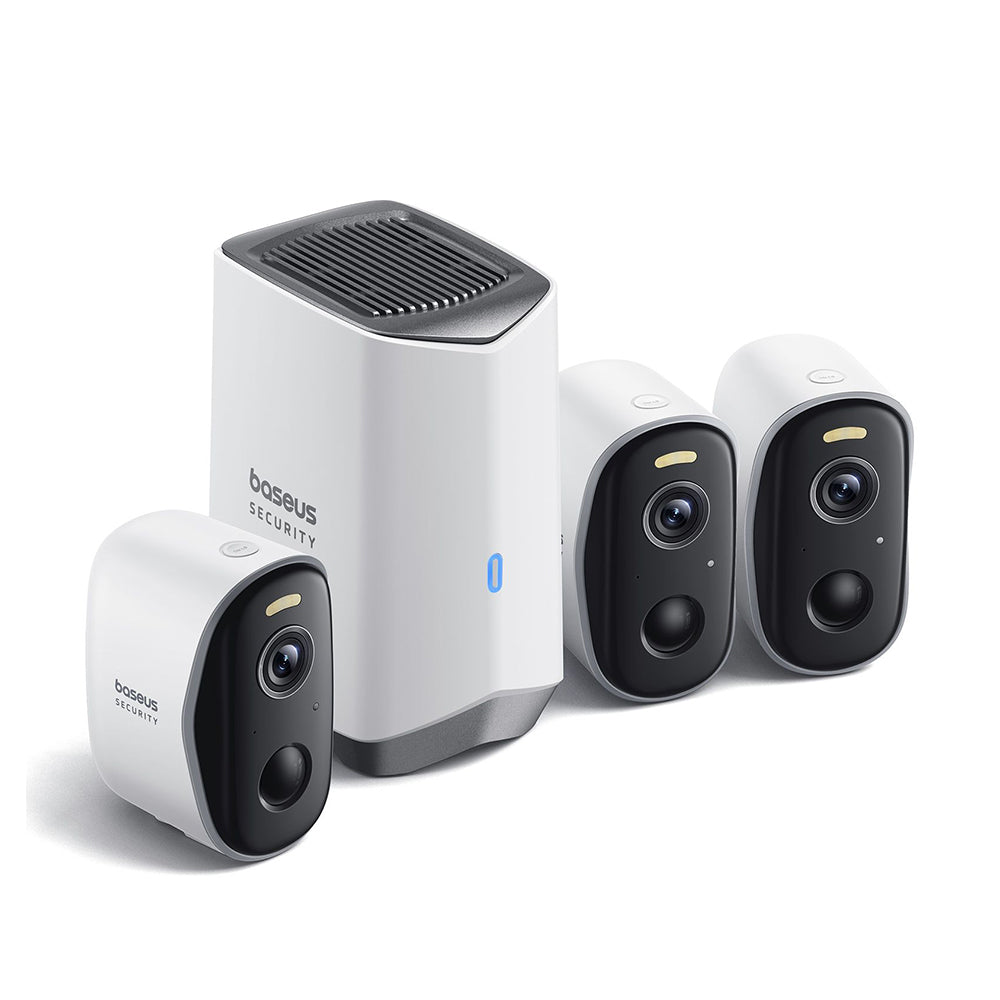 Baseus N1 Surveillance Camera, Wi-Fi, 2K, IP67, Outdoor, Set of 3 pieces S0TW012131