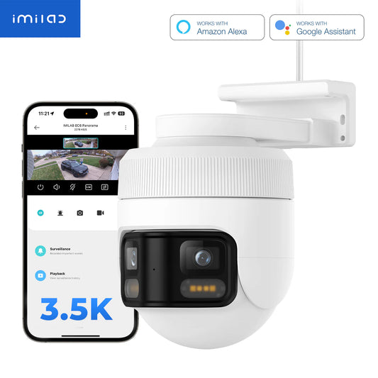 Cámara de Vigilancia iMILAB EC6 Panorama, Wi-Fi, 3.5K, IP66, Exterior CMSXJ115A