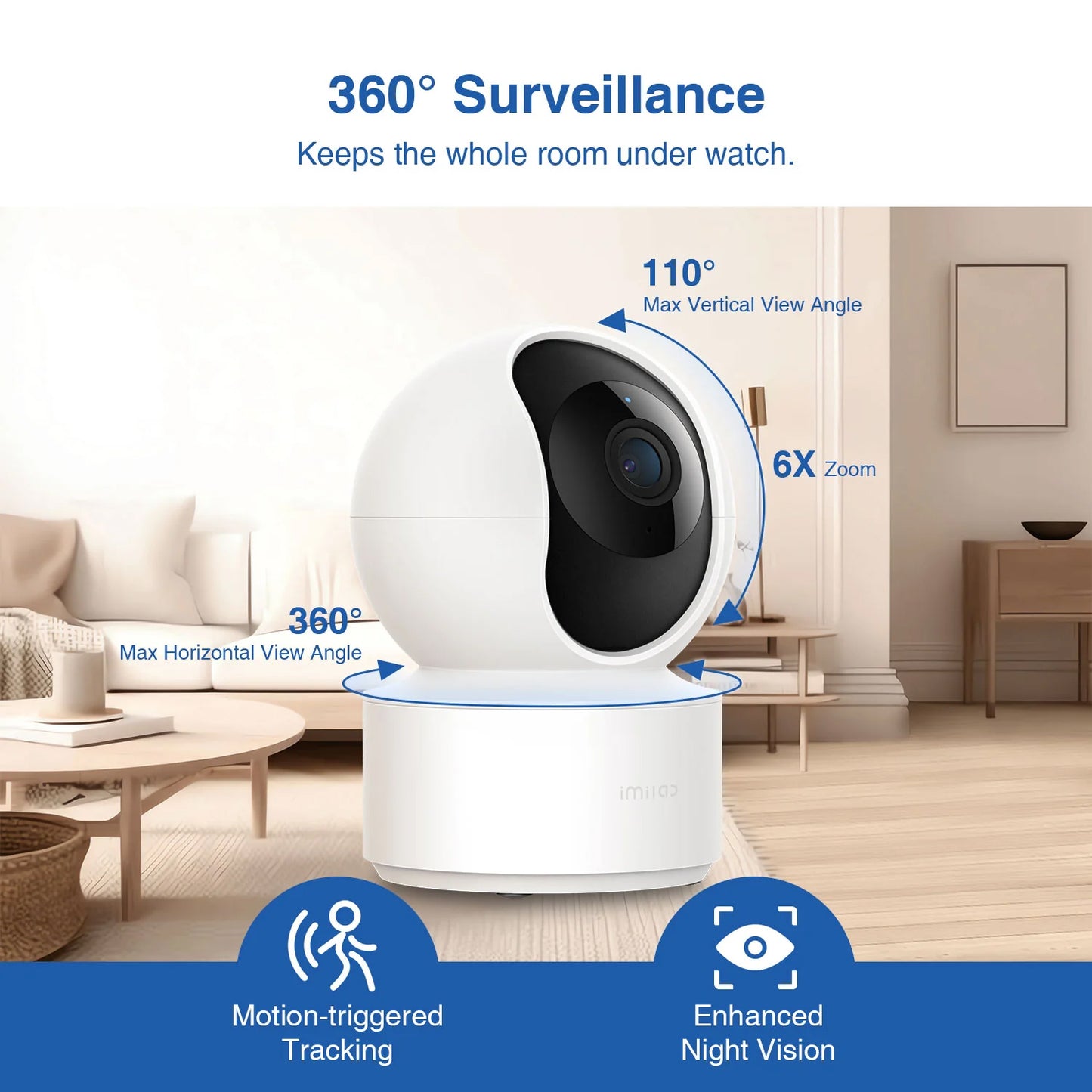 Cámara de Vigilancia iMILAB C21 MI, Wi-Fi, 2.5K, Interior